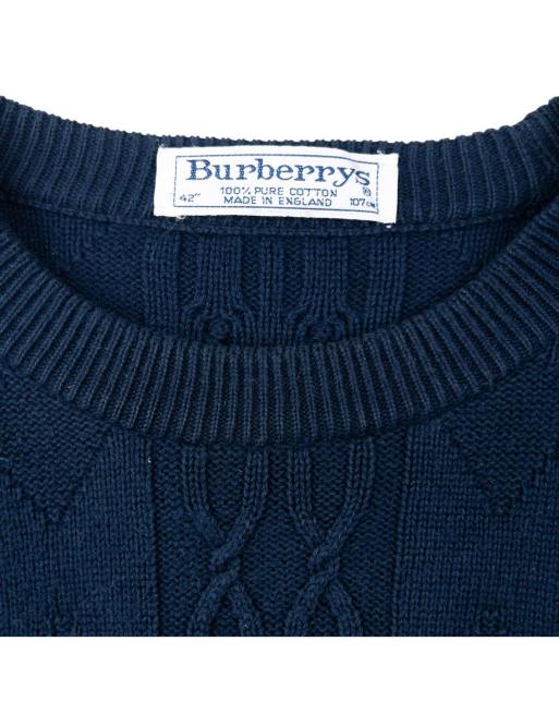Vintage 90s Burberry Embroidered Knit Jumper Size M, 4 of 4