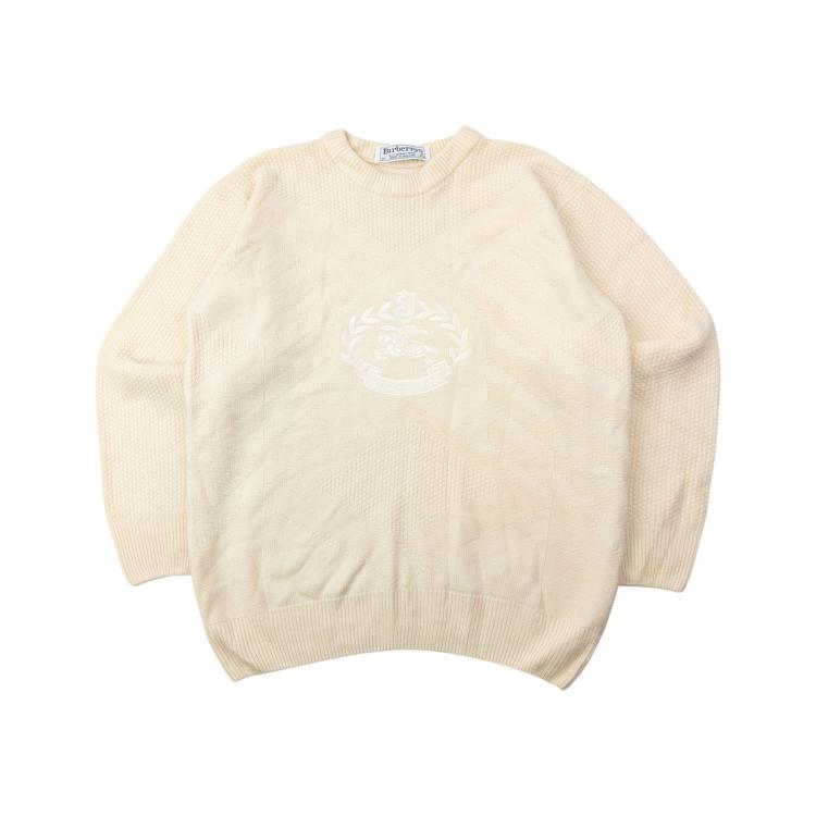 Vintage 90s Burberry Embroidered Wool Knit Jumper Size S | ASOS