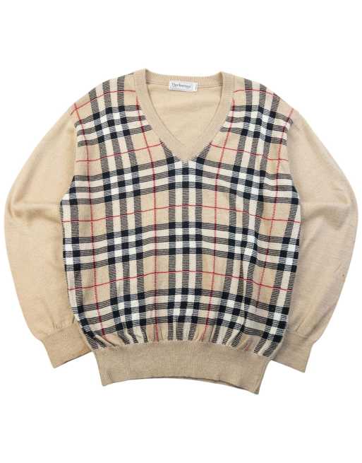 Vintage 90s Burberry Nova Check Jumper Size M, 1 of 4