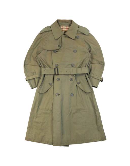 Vintage 90s Burberry Nova Check Lined Belt Waist Trench Jacket Size M, 1 of 7