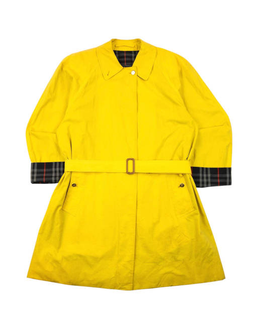 Vintage 90s Burberry Nova Check Lined Belt Waist Trench Jacket Size XL, 1 of 4