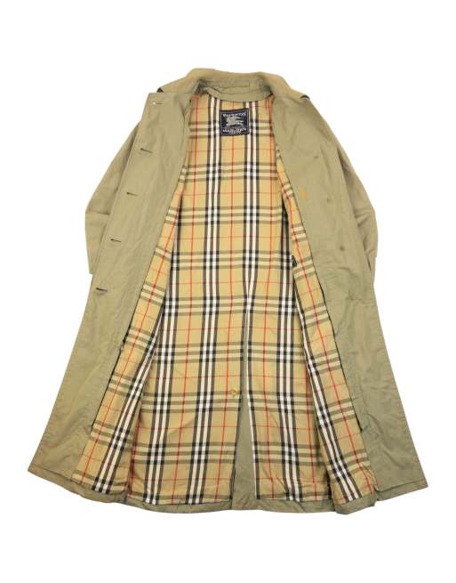 Vintage 90s Burberry Nova Check Lined Trench Jacket Size S, 2 of 4