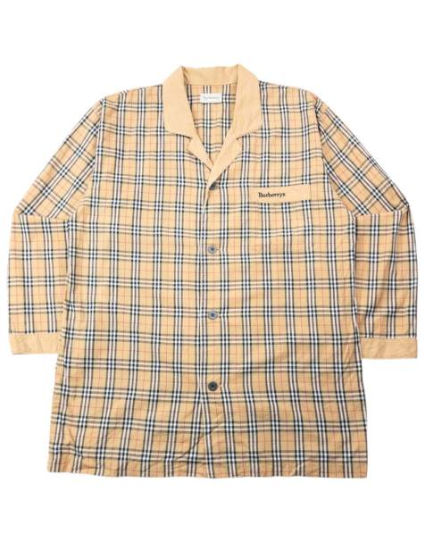 Vintage 90s Burberry Nova Check Long Sleeve Button Up Pyjama Shirt Size L - view 1
