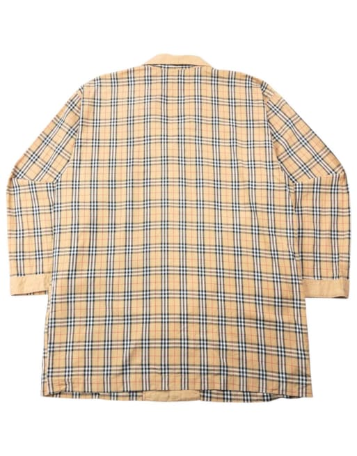 Vintage 90s Burberry Nova Check Long Sleeve Button Up Pyjama Shirt