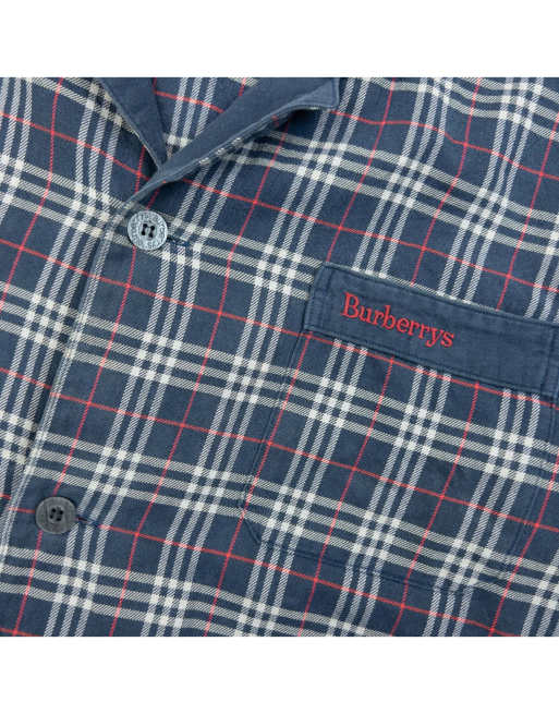 Vintage 90s Burberry Nova Check Long Sleeve Button Up Pyjama Shirt SizeM, 3 of 4