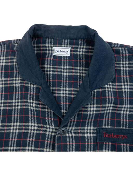 Vintage 90s Burberry Nova Check Long Sleeve Button Up Pyjama Shirt SizeM, 4 of 4
