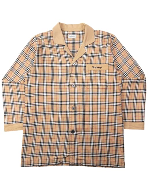 Vintage 90s Burberry Nova Check Long Sleeve Button Up Shirt Size M