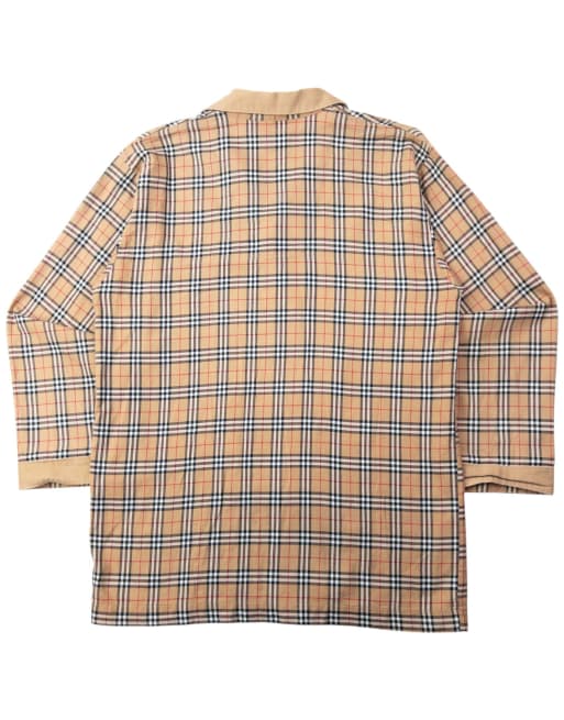 Vintage 90s Burberry Nova Check Long Sleeve Button Up Shirt Size M