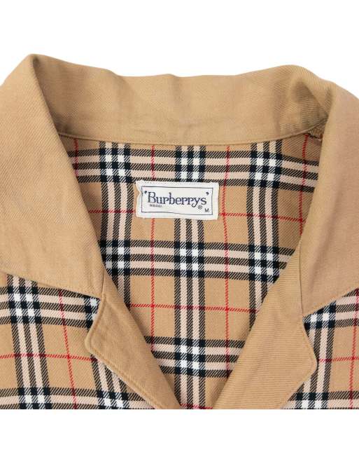 Vintage 90s Burberry Nova Check Long Sleeve Button Up Shirt Size M