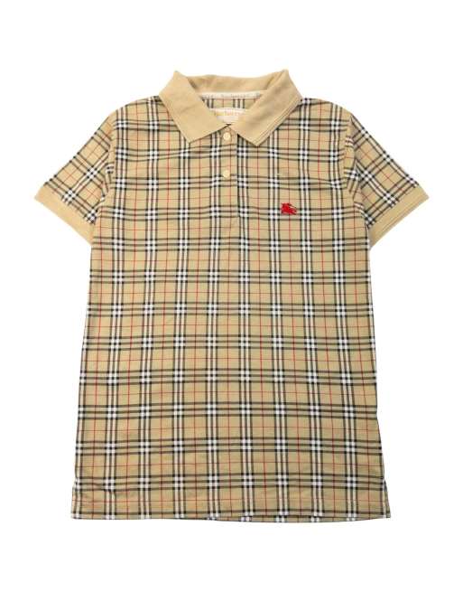 Vintage 90s Burberry Nova Check Polo Shirt Size L, 1 of 4