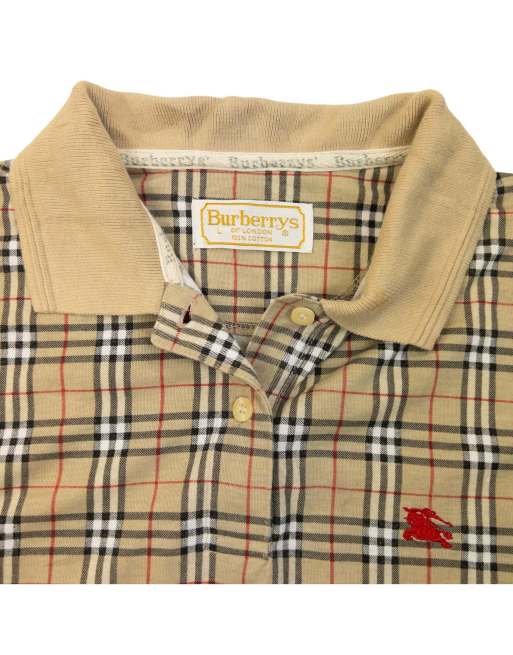 Vintage 90s Burberry Nova Check Polo Shirt Size L, 3 of 4