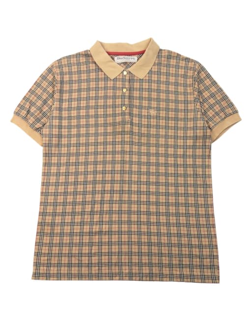 Vintage 90s Burberry Nova Check Polo Shirt Size L, 1 of 4