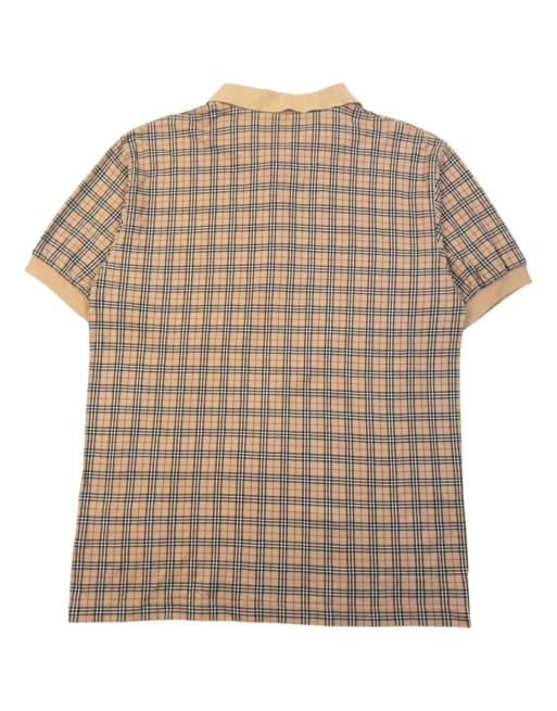 Vintage 90s Burberry Nova Check Polo Shirt Size L, 2 of 4