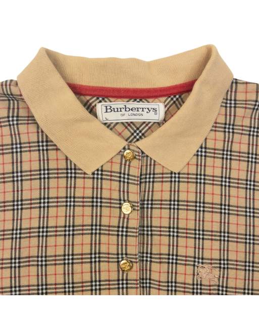 Vintage 90s Burberry Nova Check Polo Shirt Size L, 3 of 4