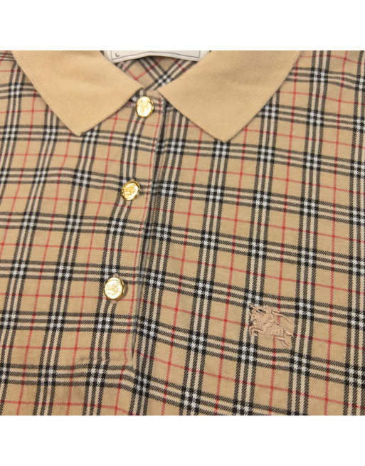 Vintage 90s Burberry Nova Check Polo Shirt Size L, 4 of 4
