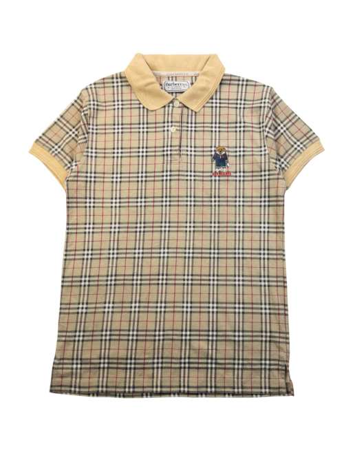 Vintage 90s Burberry Nova Check Polo Shirt Size M, 1 of 4