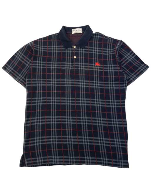 Vintage 90s Burberry Nova Check Polo Shirt Size M, 1 of 4