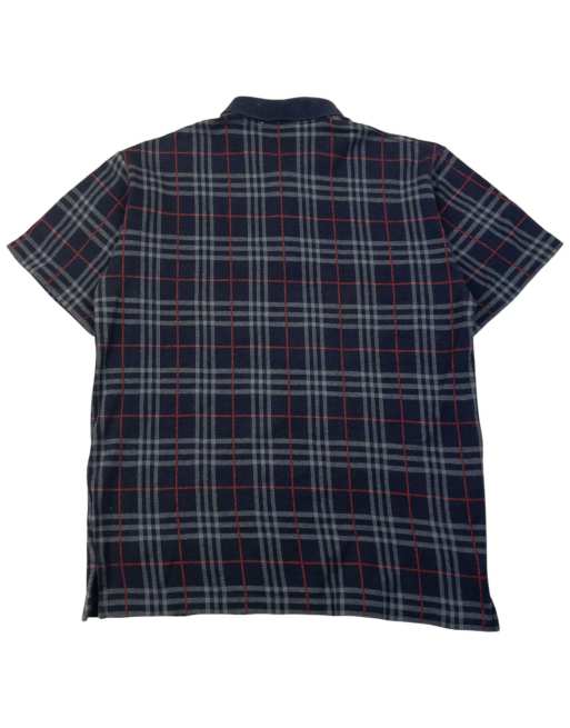 Vintage 90s Burberry Nova Check Polo Shirt Size M, 2 of 4