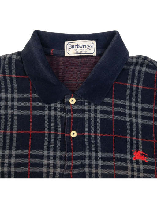 Vintage 90s Burberry Nova Check Polo Shirt Size M, 3 of 4
