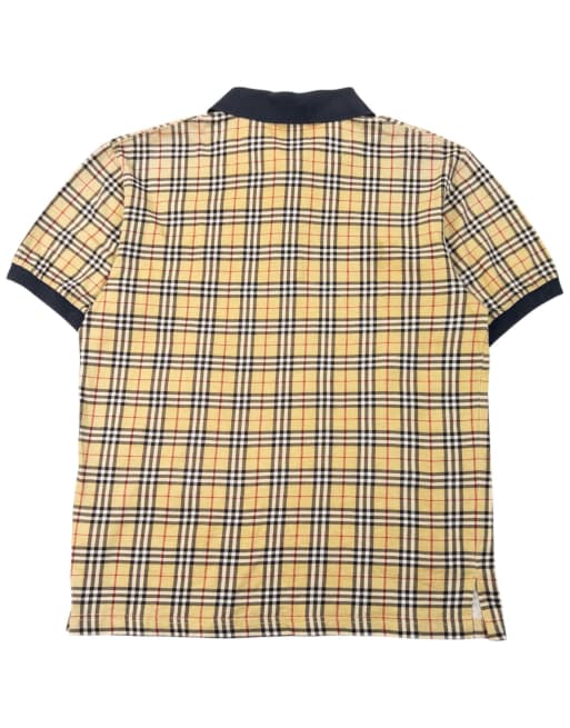 Vintage 90s Burberry Nova Check Polo Shirt Size M, 2 of 4