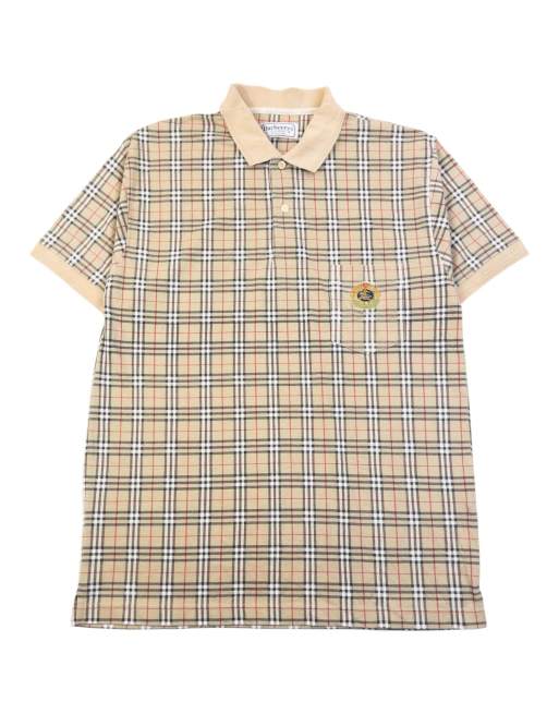 Vintage 90s Burberry Nova Check Polo Shirt Size M, 1 of 4