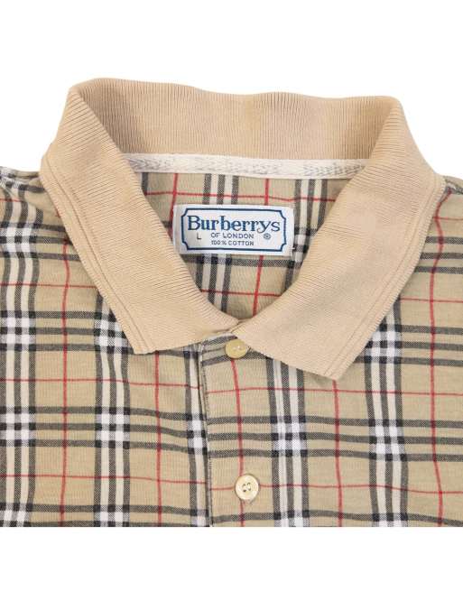 Vintage 90s Burberry Nova Check Polo Shirt Size M, 3 of 4