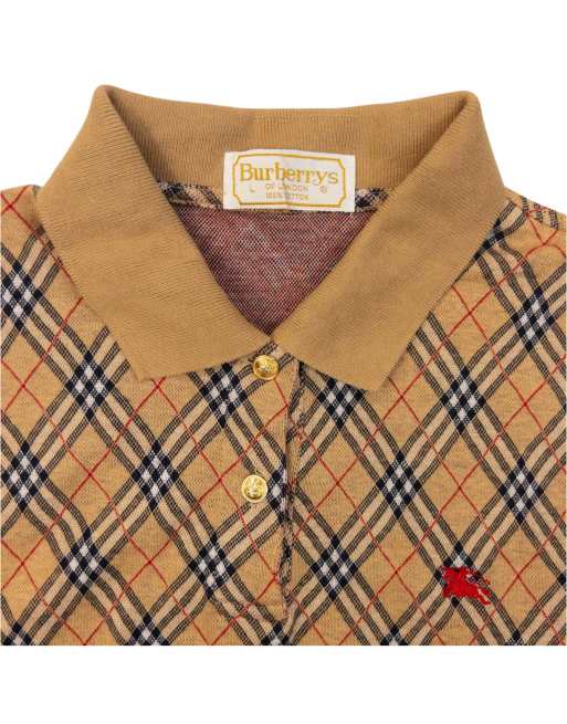 Vintage 90s Burberry Nova Check Polo Shirt Size S, 3 of 4