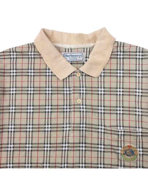 トップス BURBERRY Vintage Polo shirt Nova check BURBERRYS Beige Nova Check Polo shirt Short sleeve 100% Cotton Men