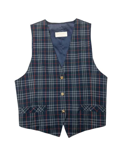 Vintage 90s Burberry Nova Check Waistcoat Size S