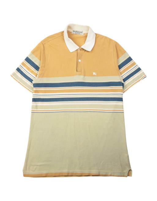 Vintage 90s Burberry Striped Polo Shirt Size S
