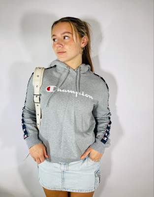 Vintage 90s Champion Size S Hoodie in Grey