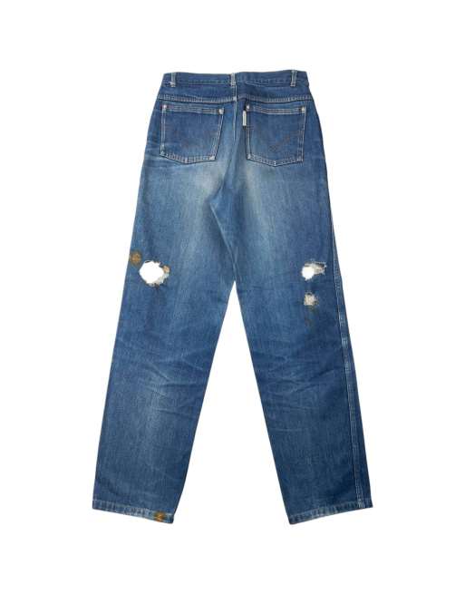 Vintage 90s Comme Des Garçons HOMME Distressed Denim Jeans Size W29 in Blue, 2 of 4