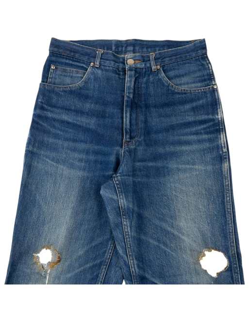 Vintage 90s Comme Des Garçons HOMME Distressed Denim Jeans Size W29 in Blue, 4 of 4