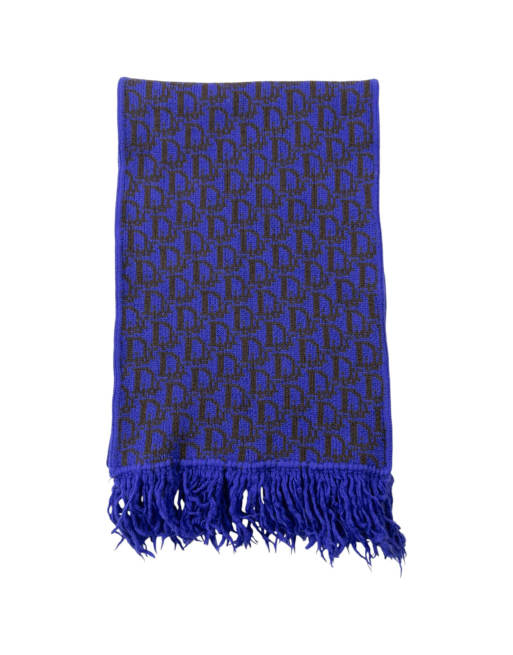 Vintage 90s Dior Monogram Wool Tassel Scarf