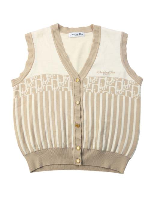 Vintage 90s Dior Sports Button Up Sweater Vest Size M
