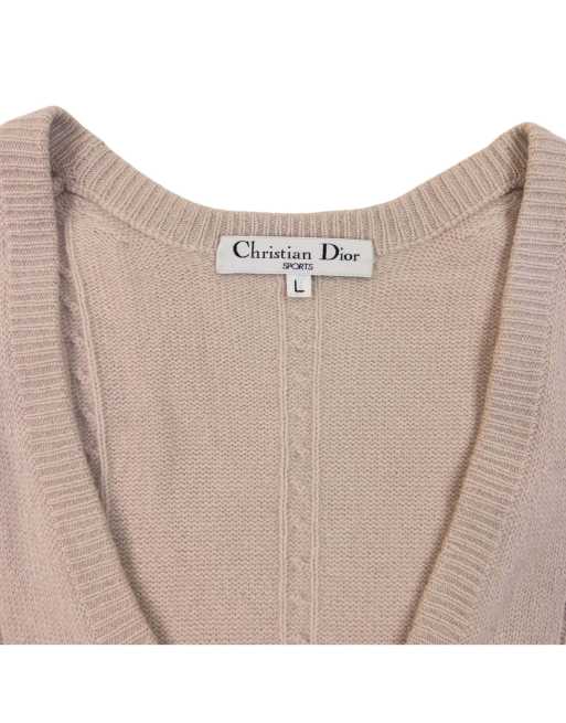 Vintage 90s Dior Sports Button Up Wool Sweater Vest Size M, 4 of 6
