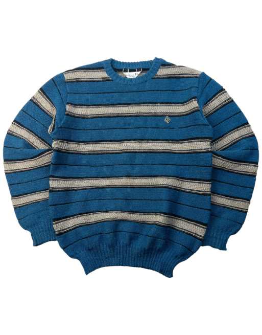 Vintage 90s Dior Sports Striped Wool Knit Jumper Size M