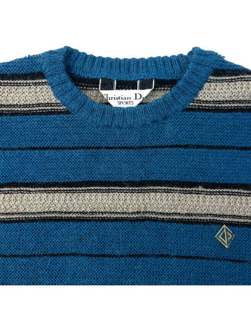 Vintage 90s Dior Sports Striped Wool Knit Jumper Size M | ASOS