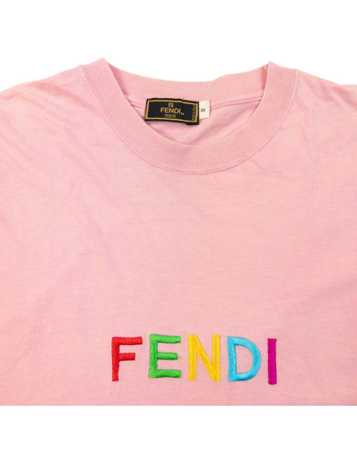 Vintage 90s Fendi Embroidered T Shirt Size S, 3 of 7