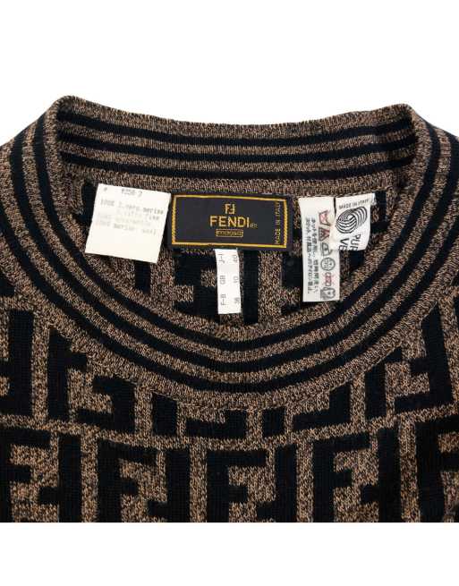 Vintage 90s Fendi Monogram Wool Jumper Size M, 3 of 5