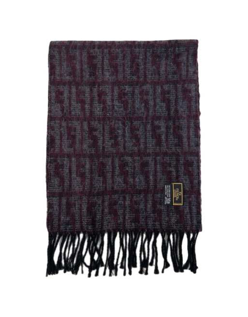 Vintage 90s Fendi Monogram Wool Tassel Scarf Size One Size, 1 of 3