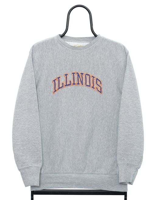 Vintage 90s fighting illinois size S sweatshirt in grey