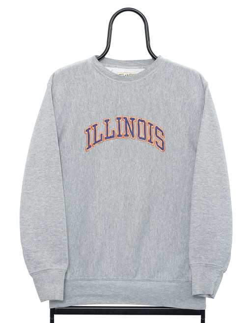 Vintage 90s fighting illinois size S sweatshirt in grey