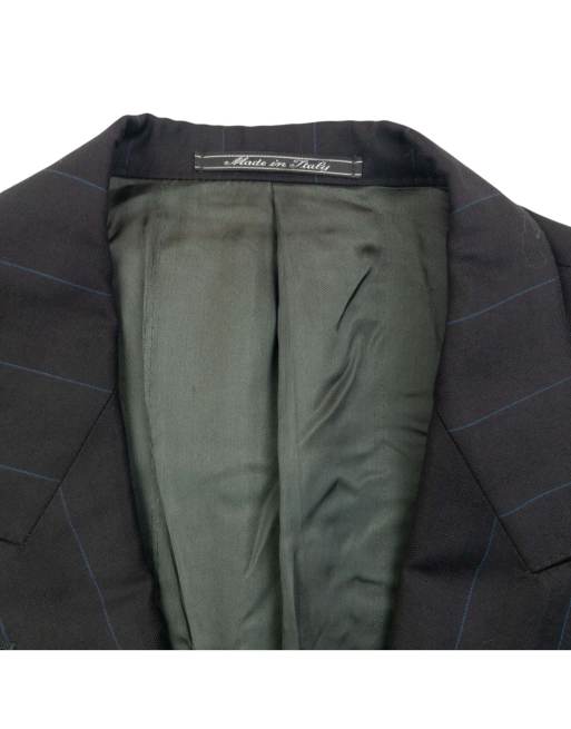 Vintage 90s Gianni Versace Couture Striped Blazer Jacket Size XL in Black, 3 of 4