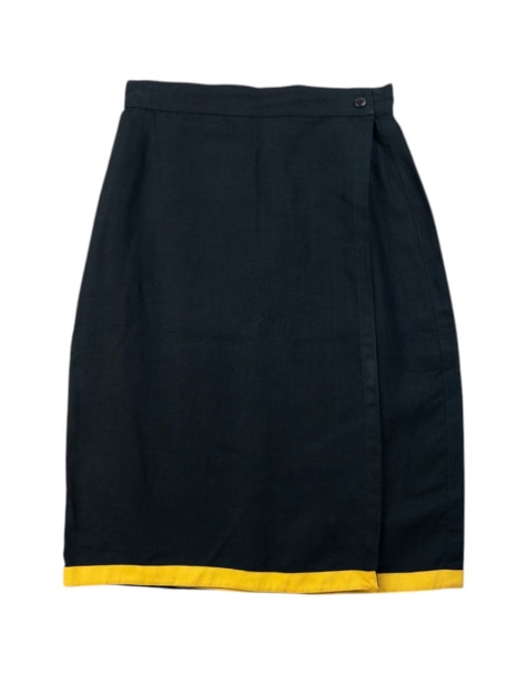 Vintage 90s Gianni Versace Linen Wrap Skirt Size W25 - view 1