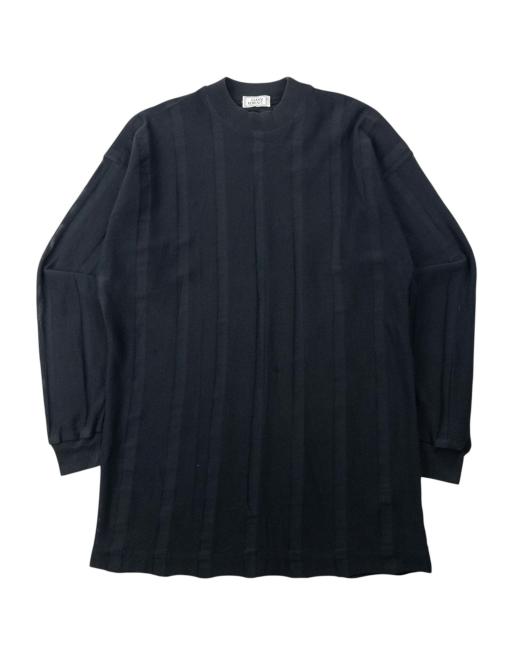 Vintage 90s Gianni Versace Striped Mesh Long Sleeve T Shirt Size M in Black