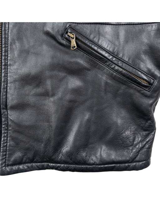 Vintage 90s Giorgio Armani Le Collezioni zip up leather jacket