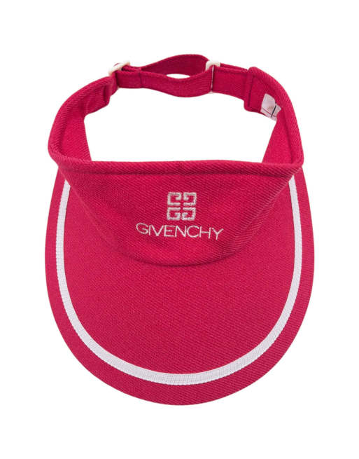 Vintage 90s Givenchy Embroidered Visor Hat in Pink