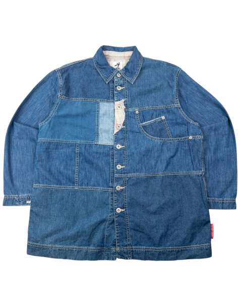 Vintage 90s Hai Sporting Gear By Issey Miyake Denim Patchwork Button Up Shirt Size M - view 1
