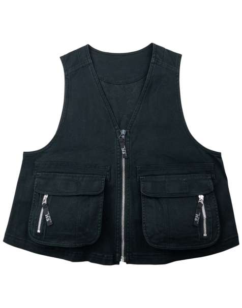 Vintage 90s Hai Sporting Gear By Issey Miyake Gilet Vest Size XS in Black - view 1